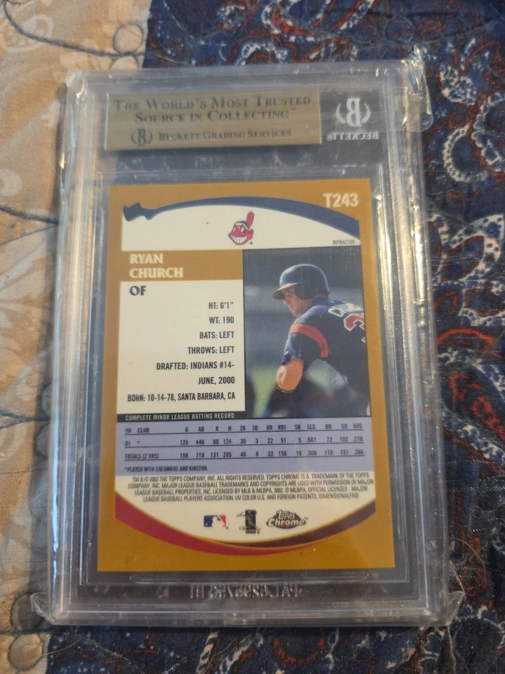 Refractores Topps 2002 cromados intercambiados Ryan Church T243 Beckett 9,5 Foto 2 de 2