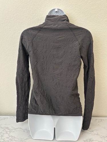 Women’s Lightweight Active Full Zip UP Jacket Sz XS Gray Stretchy High Neck G - Picture 3 of 5