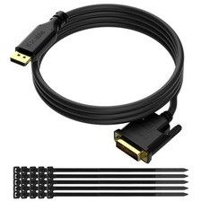 DisplayPort to DVI Cable 10 FT Male to Male 1080P 60Hz Gold-Plated 25 Ties
