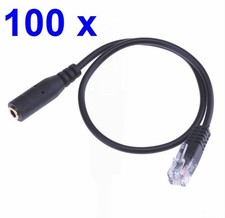 100 x 3.5mm Jack to RJ9 RJ10 Adapters Phone Headset to Cisco Office Phone Cables