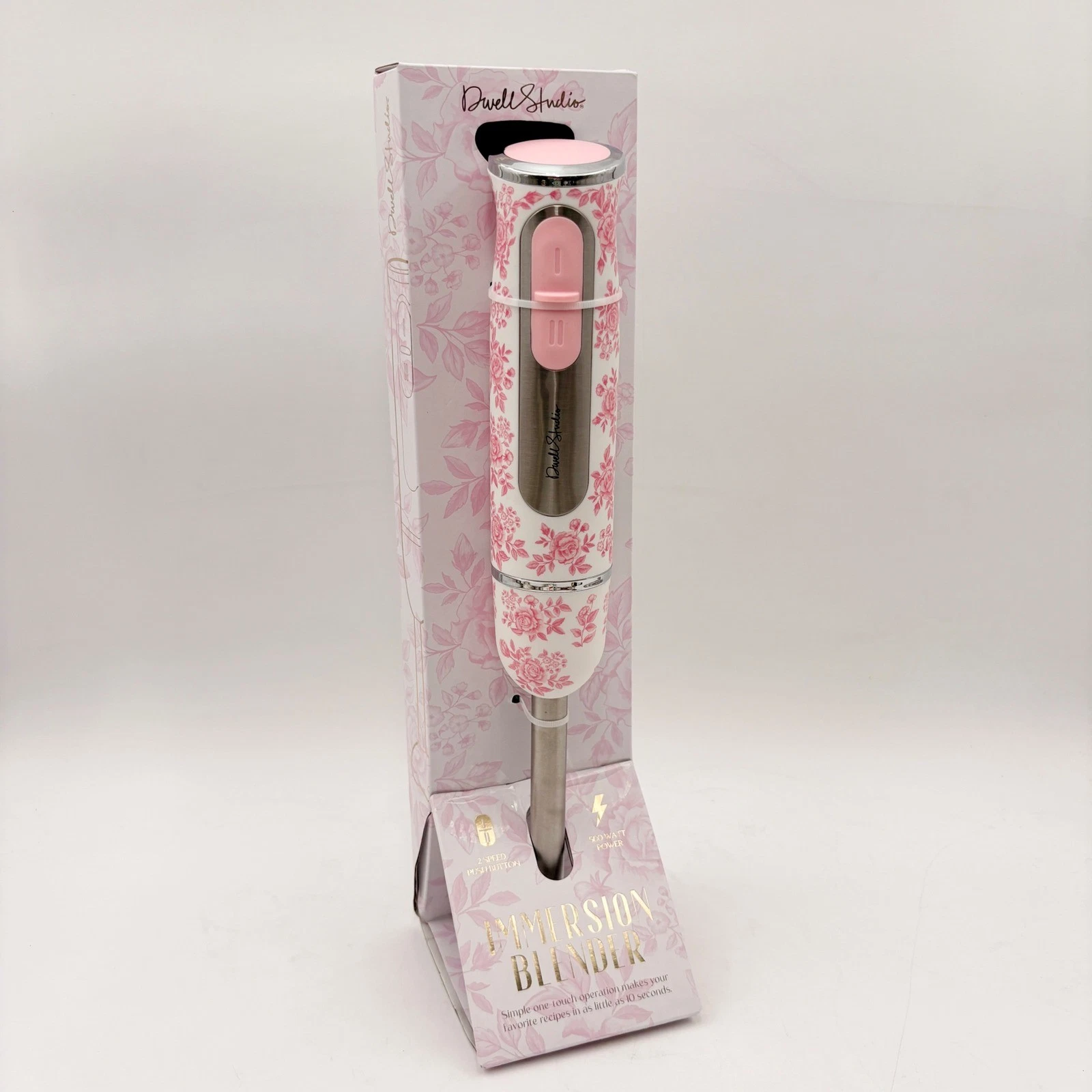 Dwell Studio Immersion Blender 500W 2-Speed Pink Floral Toile Hand Blender
Opens in a new window or