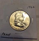 1962 Franklin Half Dollar Proof Uncirculated Silver Coin 50C Uncertified