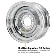 Speedway Smoothie 15x7 Steel Wheel 5 On 55.5 4.0 Bs