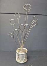 Vtg Godinger Silver Plated Wire Fan Tree PostCard Photo Display Holder 12x7x3"