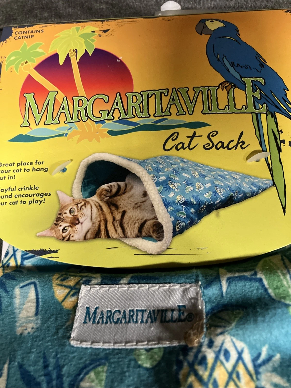 Multipet Margaritaville Cat Crinkle Sack w/ Catnip 15"