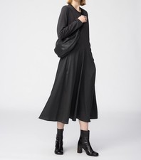 Genuine UNIQLO Satin Combination Dress BLACK WOMEN asia size