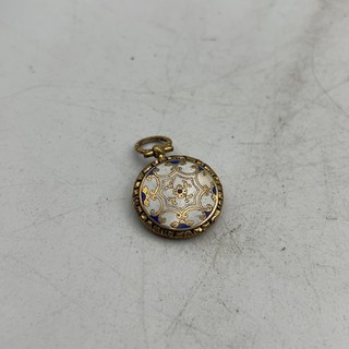 Antique Rolled Gold Enamel Mourning Locket Pendant Hairwork Repair