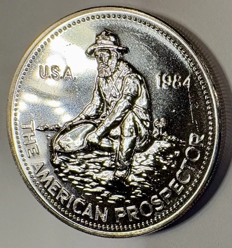 1984 Engelhard Prospector Round: 1 ozt 0.999 Fine Silver: Brilliant Uncirculated
