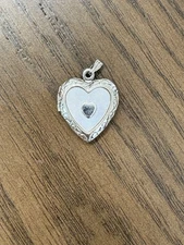 Mother-of-Pearl Heart Locket in Sterling Silver