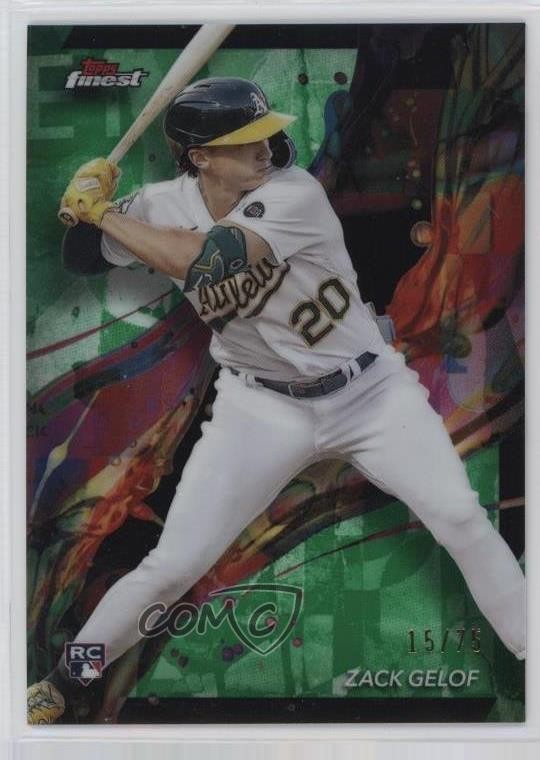 2024 Topps Finest Common Green Refractor 15/75 Zack Gelof #59 Rookie RC 09ou