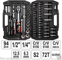 "Yato Werkzeugkoffer Set 94Tlg Ratschen SteckschlüSsel 1/4\" 1/2\" LangnüSse Bits"