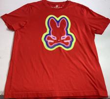 Psycho Bunny Logo Graphic Red T Shirt Sz M