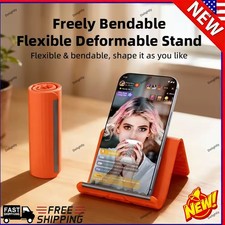 Portable Foldable Silicone Phone Holder, Flexible Silicone Aluminum Phone Stand-
