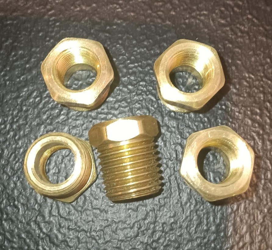 1/4 NPT x 1/8 NPT Bushing - 5pcs. Brass
