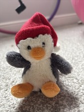 Jelly Cat Mini Poppet The Penguin With Xmas Hat