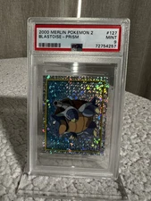 2000 Merlin Pokemon 2 Sticker Blastoise Prism #127 - PSA 9