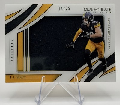 TJ Watt 14/25 2021 Clearly Immaculate Authentic Memorabilia Football Steelers