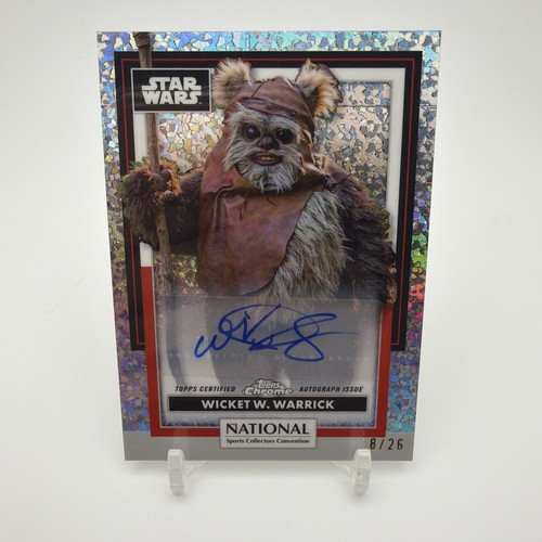 2026 Topps Chrome NSCC Warwick Davis Wicket W. Warrick Star Wars Auto 18/26