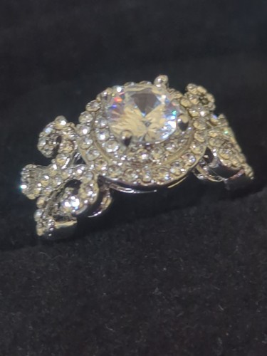 Sterling Silber Gr. 8 Bling Ring Lab Created Saphire Brillantschliff 925 - Bild 10 von 11