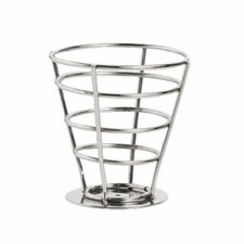 Steelite Creations Wire Fry Cone 3.5" WB-3260 7600CV020 New Stainless Case of 24