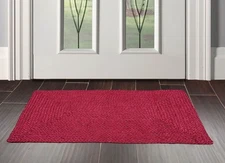 2x3 Braided Handspun Jute Mat Modern & Contemporary Area Rug Burgundy