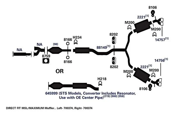 For Cadillac DTS 06-11 Exhaust Muffler AP Exhaust MSL Maximum Passenger Side Foto 2 de 4