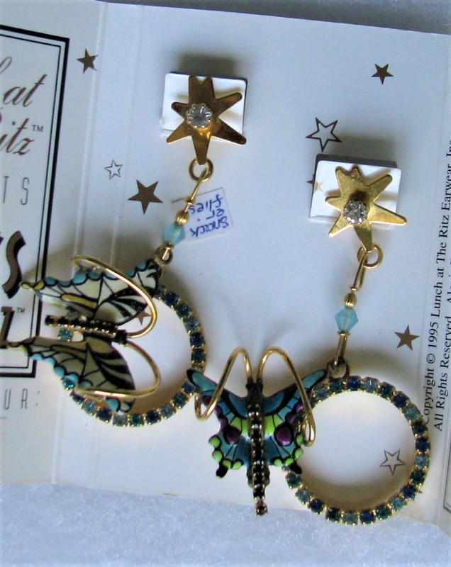 Lunch At The Ritz "Snackerflys" Butterfly Earrings POST