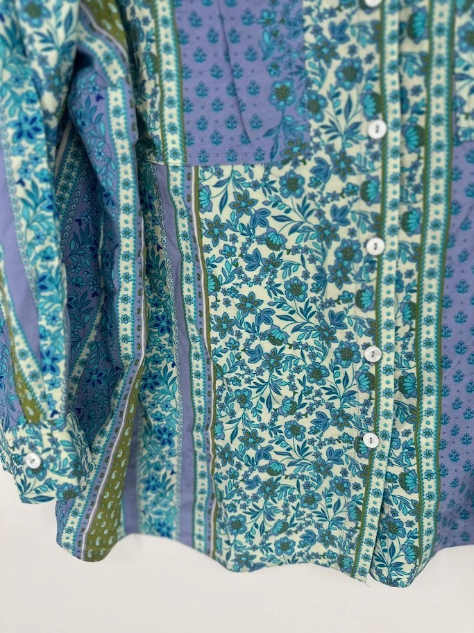 Fred David Womens Button Up Patchwork Top Size 2X… - image 3