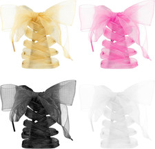 4 Pairs Ribbon Shoelaces Flat Organza Silk Satin Shoe Laces for Sneakers Boots