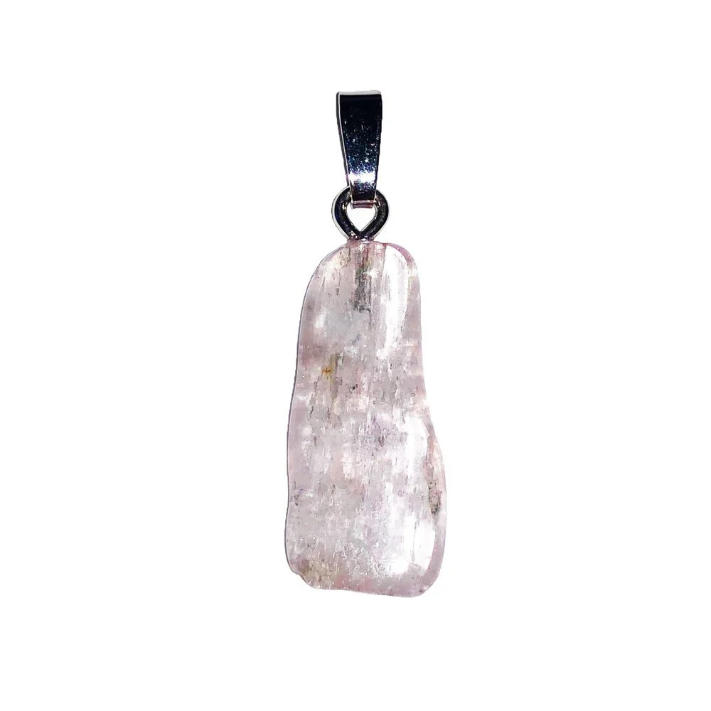 Pendentif en Kunzite naturelle véritable, pierre roulée rose de 2 cm pour lithothérapie