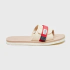 SUICOKE PADRI OG-082 Red Beige Slides Sandals Slippers
