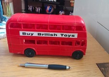 Large Vintage Plastic Routemaster Double Decker Bus. 1960's. . Good Condition