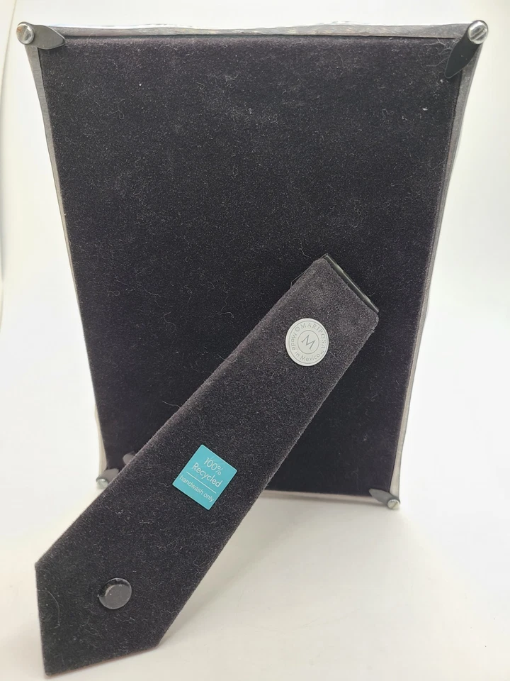 Vtg MARIPOSA Bamboo Silvertone Metal Frame Aluminum Pewter Metal For 5x7 Photo  - Image 2 of 3