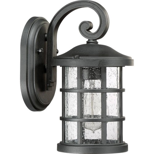 Quoizel Crusade 1-Light Black Outdoor Wall Lantern Sconce - Picture 4 of 6