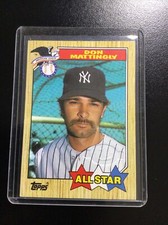 1987 Topps Don Mattingly All Star #606 Baseball Card