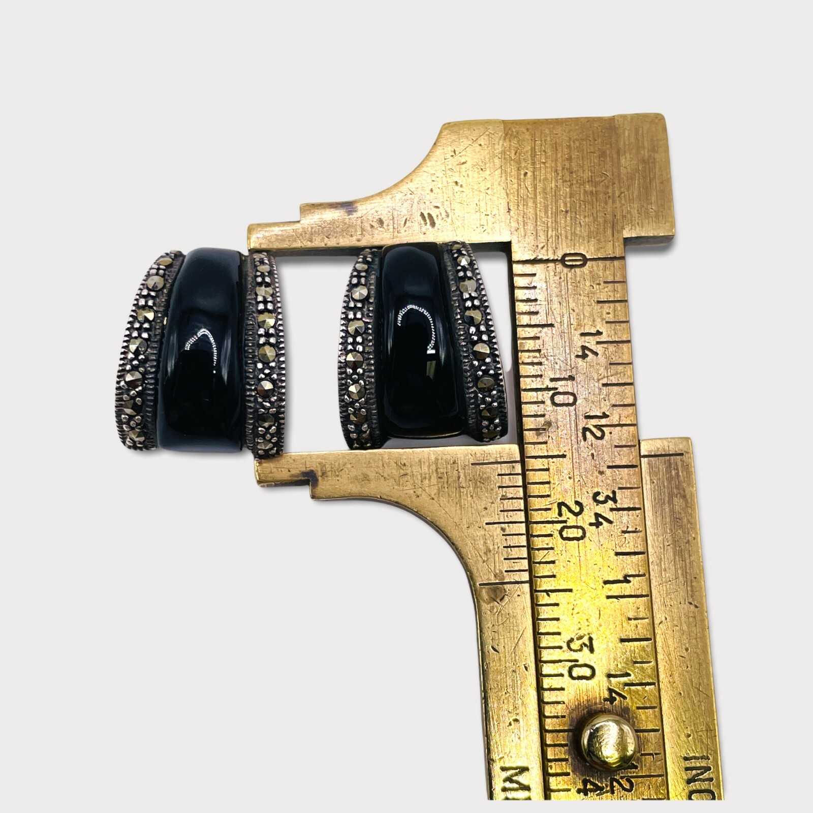 Engraved Sterling Silver Rectangular Black Onyx M… - image 3