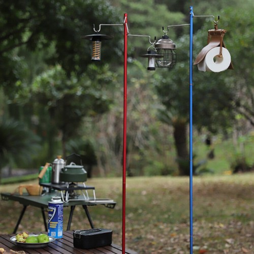 Outdoor Folding Lamp Stand Camping Portable Grounding Light Racks Lantern Hanger - Picture 9 of 26
