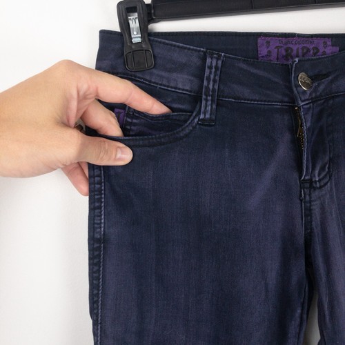 Pantalones Daang Goodman Tripp NYC para mujer talla 1 púrpura teñido espacial ajustados Y2K gótico - Imagen 7 de 12