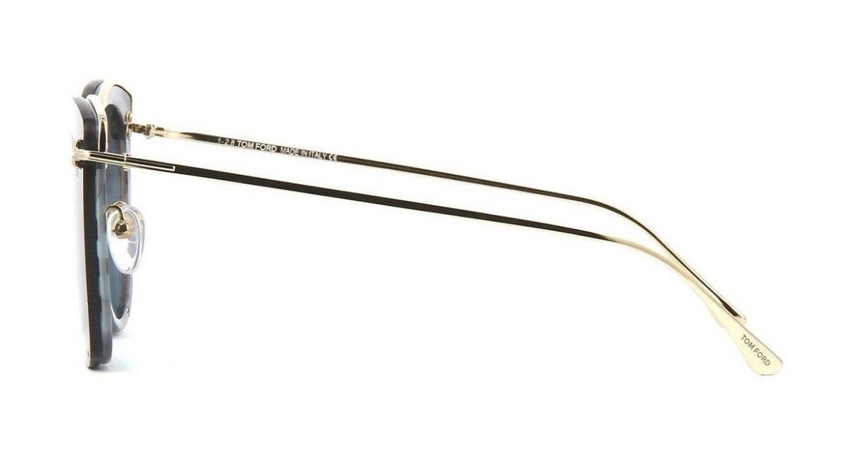 Tom Ford Charlotte Sunglasses Tf657 55x Shiny Gold Blue 
