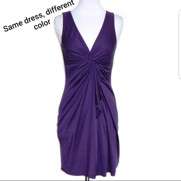 Laila Azhar Small Silk Twist Front Sleeveless Wrap Dress Sleeveless Navy Blue - Image 3 of 4