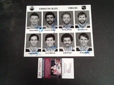 Andy Moog & Others Signed B&W Edmonton Oilers Photo JSA COA -1 #