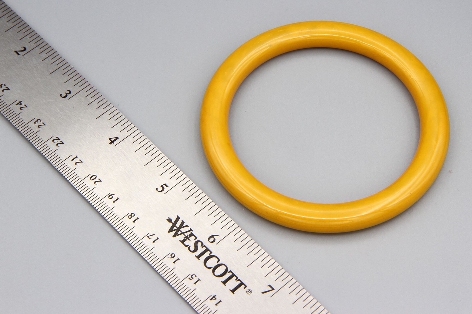 Vintage Stackable Bangle Bracelet, Yellow Bakelit… - image 5