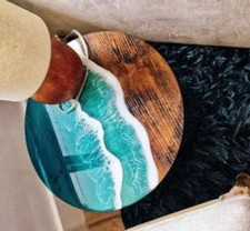 15 Zoll Epoxid-Tisch, Seite, Ende, Sofa, mittlere Tischplatte, Harz Fluss Oze...