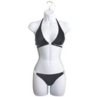 White Female Mannequin Hip Long Hollow Back Body Torso Dress Form & Hanging H.
