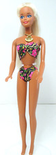 Tropical Splash Barbie Doll With Bikini Swimsuit Necklace 1994 Vintage Blonde X6