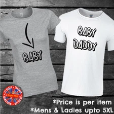 Baby - Baby Daddy Matching Couples T-shirt Set Mens Ladies Funny Gift