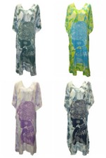 WOMENS PLUS SIZE KAFTAN ETHNIC SILHOUETTE  MAXI BATWING LOUNGE WEAR FREE SIZE 30