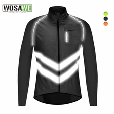 WOSAWE Cycling Jacket Hi Viz Bicycle Reflective Coat Hiking Golf Wind-breaker