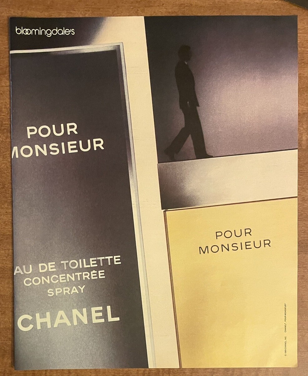 1990 Chanel Pour Monsieur Men's Cologne Au De Toilette Spray 90s