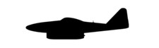 4" us military aircraft silhouette messerschmitt me-262 swallow decal usa made